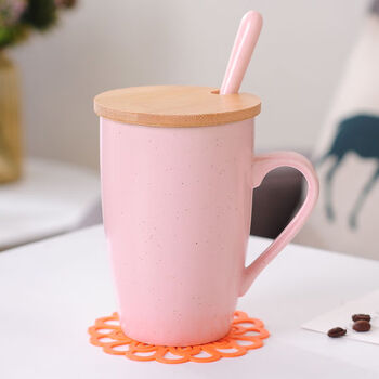 y创意满天星陶瓷杯子陶瓷杯子带盖勺马克杯牛奶杯日式陶瓷杯子彩虹鸟