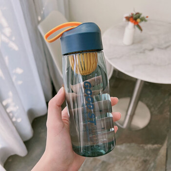 妙普乐塑料杯便携男女学生水杯带滤茶杯创意太空杯耐热随手杯深蓝480