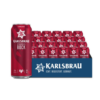 卡斯布鲁（KARLSBRÄU）博克烈性啤酒 500ml*24听整箱装 德国进口