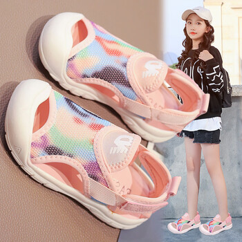 友虹lingli女童包头凉鞋夏款2023新款儿童运动网面洞洞鞋中大童女孩夏