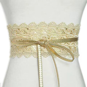 长裙配饰女士韩版时尚蕾丝宽花边新款腰封蕾丝花边装饰时尚束腰美女