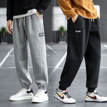 两条装戈凡尔夏季薄款新款男士卫裤宽松弹力直筒潮流微修身时尚青少年