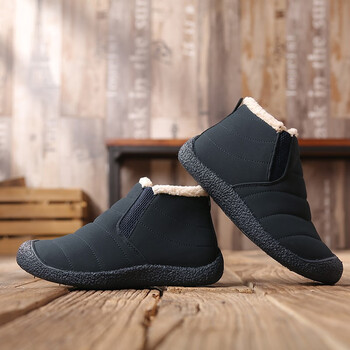杰努比东北雪地靴男冬季保暖加绒加厚一脚蹬男士棉鞋高帮防水防滑抗寒