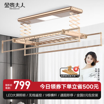 电动晾衣架价格历史走势查询|金贵夫人电动晾衣架评测