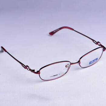 水晶石老花镜女款 折叠老光水晶眼镜 老石头清凉款红色架 300度老花镜