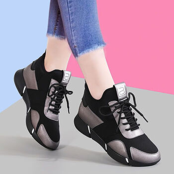 觅夕中年女装波鞋妈妈天穿的女士运动鞋季新款单鞋滑定制联名款金色单