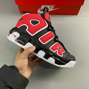 皮蓬大air大气垫中帮黑红配色经典休闲时尚百搭运动实战篮球鞋黑色375