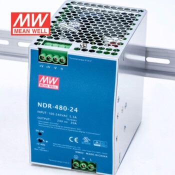 明纬（MEANWELL）台湾明纬NDR-480导轨安装PFC开关电源480W NDR-480-24 24V20A输出 NDR-480-24