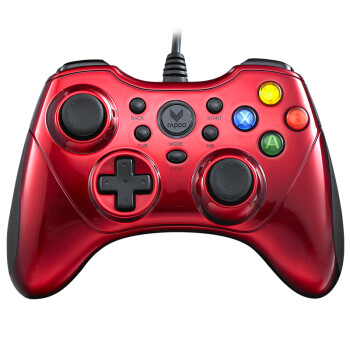 雷柏（Rapoo） V600 有线游戏手柄 PC电脑/PS3游戏机/安卓平板手机/Steam兼容多平台 电竞振动游戏手柄 红色