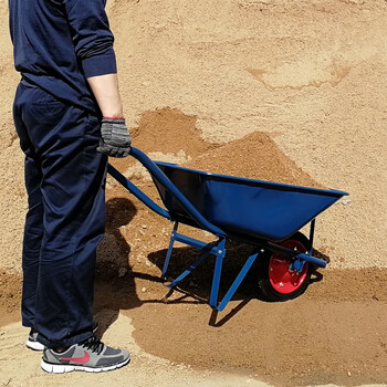 独轮车农用手推车单轮鸡公手推车工地家用运输推车翻斗车小推土车可