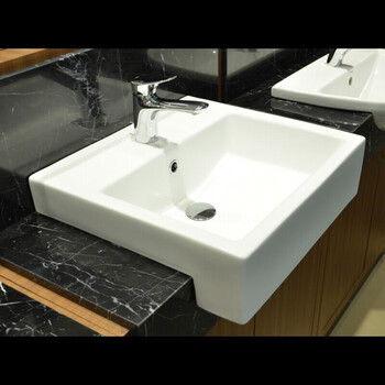 to台盆lw717r半嵌入式洗漱盆单孔洗脸盆台上埋陶瓷面盆 717盆 327