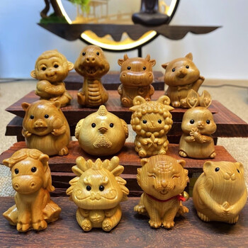十二生肖全套鼠牛虎兔龙蛇马羊猴鸡狗猪汽车摆件手把件 羊【图片 价格