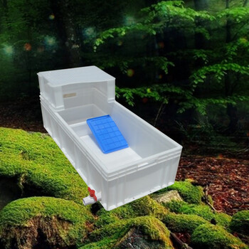 养龟箱塑料乌龟缸家用特大长方形中型带晒台水陆龟窝全新料周转箱a侧