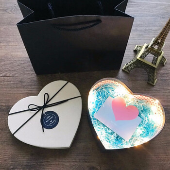 爱心礼盒 心形礼品包装盒空盒高档桃心形生日礼品盒心型礼物盒子情人