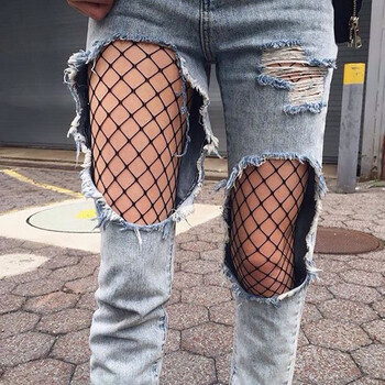 百亿补贴鱼网袜镂空网袜连裤袜性感情绪加大码连体大小网眼子渔网袜女