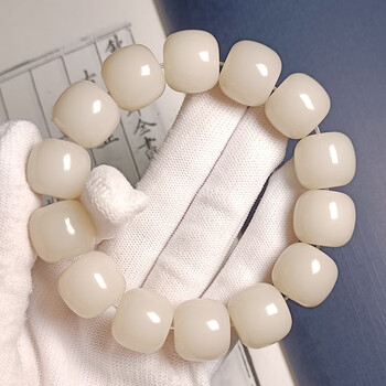 绾夫人原生态大尺寸白玉菩提根手串手链老型桶菩提子绕指柔佛珠文玩