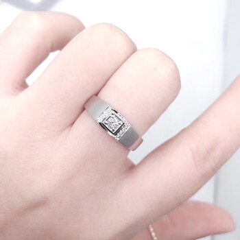 ckvp18k金结婚订婚求婚男士钻戒裸钻对戒定制铂金钻石戒指男pt50铂金