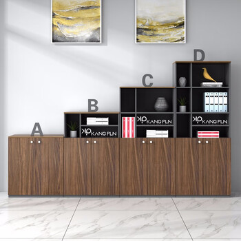 文件柜矮柜资料落地柜木质柜子简约现代办公桌配套小柜a4柜打印摩卡柚