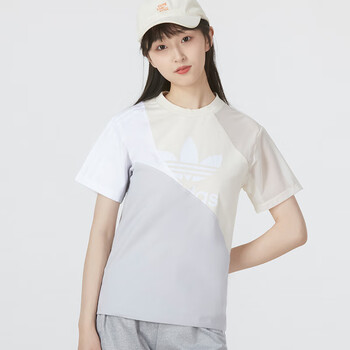 阿迪达斯adidas三叶草短袖女运动服拼色t恤衫hc7041商场hc7041m