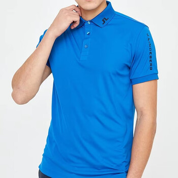 高尔夫服装短袖情侣装男女上衣户外运动golf速干透气polo衫 湖蓝色 男