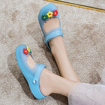 洁丽雅妈妈凉鞋女夏季果冻洞洞鞋孕妇拖鞋护士玛丽珍包头沙滩鞋防滑潮