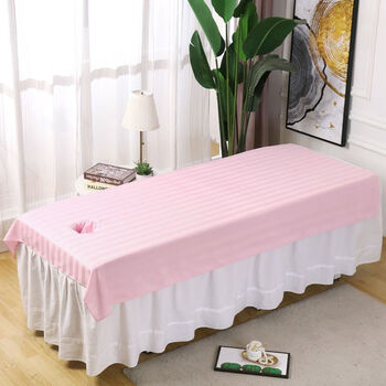 梦丽露美容床单带床单推拿spa会所美容院床上用品纯色床单 粉色 100*