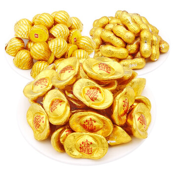 雅客雅客金币巧克力组合500g金元宝花生新年糖果年货喜糖烘焙蛋糕装饰