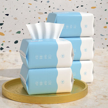 婴儿棉柔巾干湿两用宝宝绵柔纸巾洗屁屁手口专用共160抽2包珍珠纹125