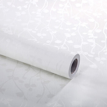 广得 加厚防水PVC自粘墙纸卧室客厅学生宿舍寝室背景壁纸贴画3D彩装膜 9956-1白底小花60cm*3米