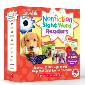 学乐高频关键词 Nonfiction Sight Word Readers A 25册 学乐点读笔可点读 [盒装] [0-6岁]