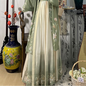 苏衿春印女夏季薄款汉服宋制夏长干寺齐腰褶裙定制联名款定百褶裙仅下