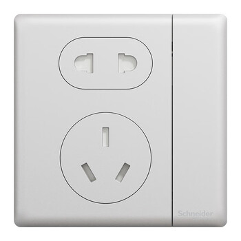 施耐德电气 五孔插座带双控开关 一开五孔插座面板86型 珍铂金属系列