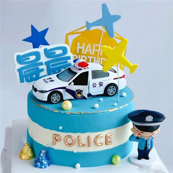 芙滋窝创意警察生日蛋糕交警女警警车公安蛋糕男孩女孩全国同城配送 s