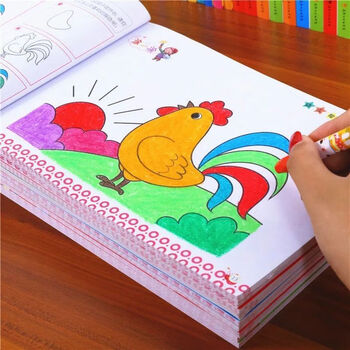 强聪儿童画画本涂画书26岁幼儿园学画涂色本小学生美术绘画本填色画