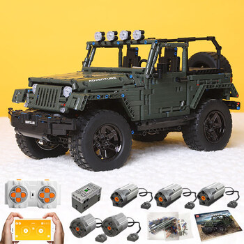 可app操作遥控积木赛车玩具礼物越野车牧马人2096pcs电动遥控13124