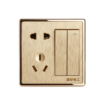 86型五孔带二开双开双控开关插座家用二开五孔双控开关