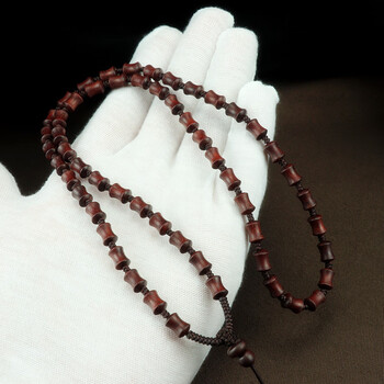 施洛蒙小叶紫檀项链老料小叶紫檀手工编织全珠链子吊坠挂绳项链绳子