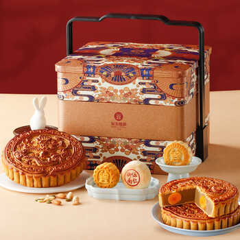 御茶膳房中秋节月饼礼盒过节送礼长辈礼品蛋黄莲蓉五仁月饼枣泥核桃