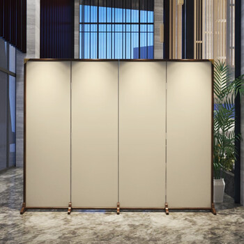 明鲸现代简约素色折屏家用客厅办公室装饰遮挡屏风隔断可折叠移动玄关