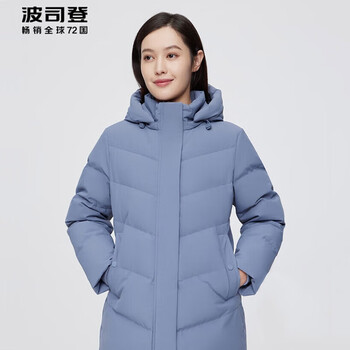 波司登羽绒服 b20145128b 经典女厚一手长 金属蓝 180/104b