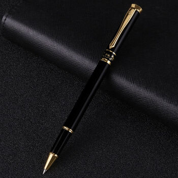 fgacct刻字金属中性笔商务办公签字笔金属重手感杆黑水笔黑色单支