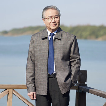 老年人外套男春秋新款中老年夹克衫男装上衣服宽松老人5060岁70浅灰色