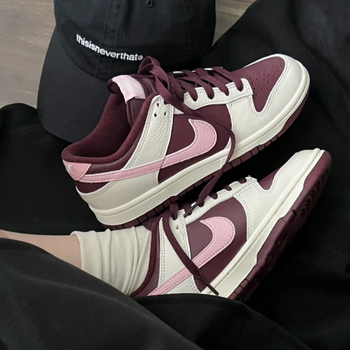 耐克(nike)dunk low 酒红色情人节新款女子休闲复古运动潮流低帮滑板