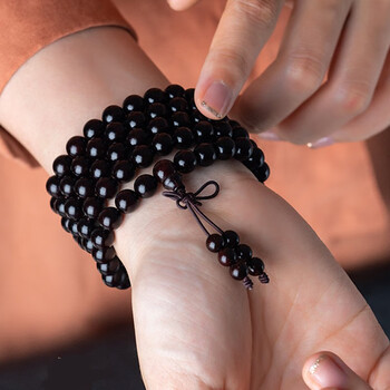 小木缘生 印度小叶紫檀佛珠手串男2.0原创大漆跑环款式手链女108颗念珠 8mm*108颗