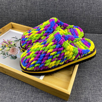 成品纯手工编织毛拖鞋毛线拖鞋钩拖鞋和鞋底子钩织女士冬款秋款毛 冰