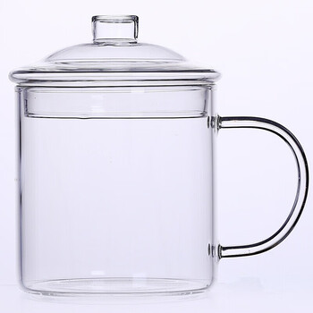 容量复古玻璃杯水杯带盖茶杯创意怀旧大茶缸马克杯白坯无图700毫升