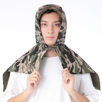 防尘披肩帽一体工业粉尘劳保风帽干货水泥厂装卸搬运工工地工作帽