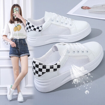 乖丫丫小白鞋女鞋2022夏季新款韩版学生透气运动网面镂空网鞋子女初