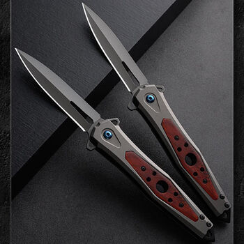 户外防身小刀多功能折叠刀瑞士军刀锋利水果刀高硬度折刀不锈钢刀木柄