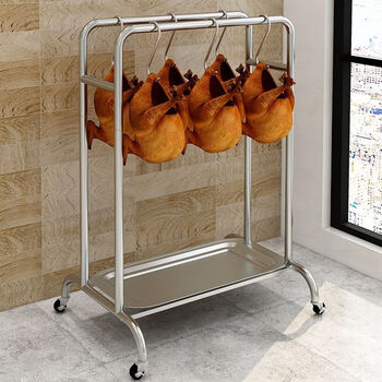 泉心泉意 腊肉晾晒架挂肉的架子商用挂香肠腊肉烤鸭架子带托盘油水盘